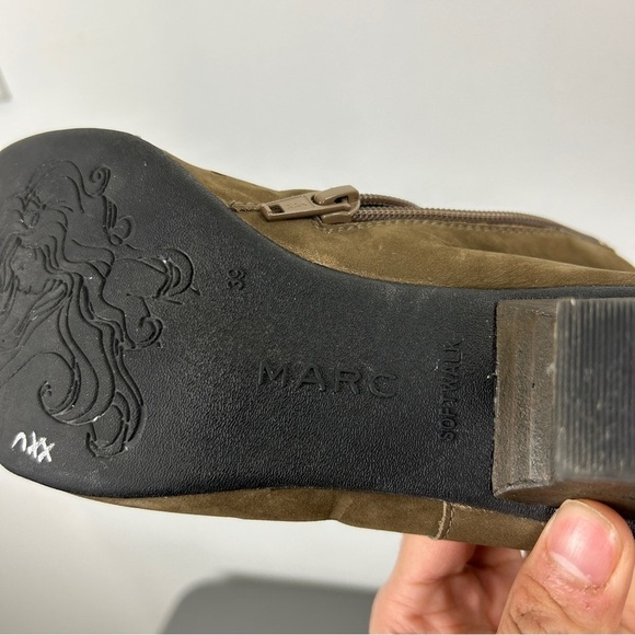 Marc Softwalk Suede Perforated Leather Heeled Boots - Picture 5 of 8